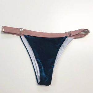XS Cheeky Blue Velvet Bikini Bottom